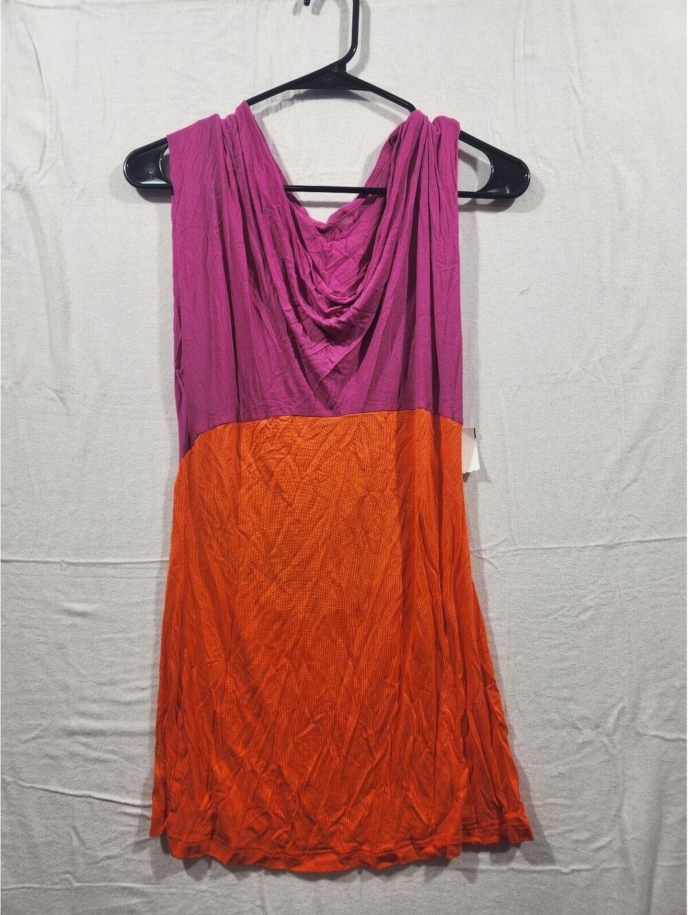 Pink and orange colorblock dress